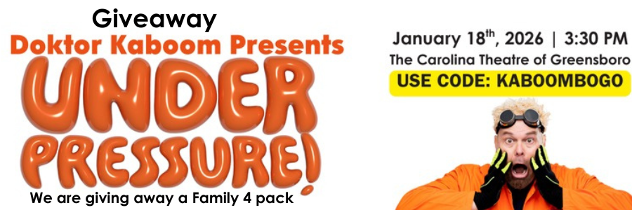 Family 4-Pack of tickets Giveawy to see  DOKTOR KABOOM: UNDER PRESSURE!
