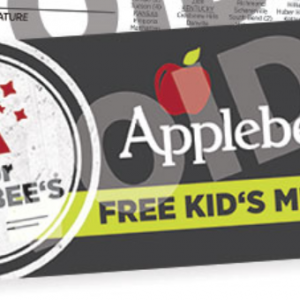 Get a free kids’ meal from Applebee’s