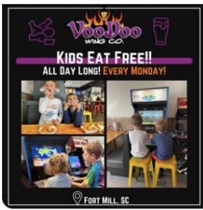 Kids Eat Free at VooDoo Wings