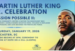 01/17 - City of Lancaster's Sat, Jan 17 at 3 PM Martin Luther King Jr. Ceremony & Parade