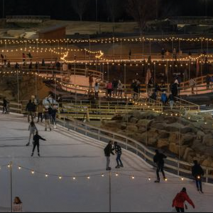 Ice skating and Light Trail  at the U.S. National Whitewater Center